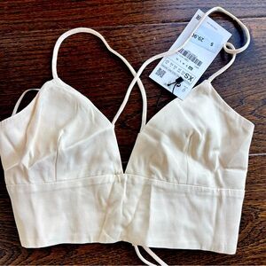 Cream Strappy Crop Top